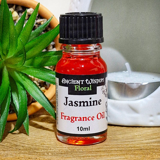 A 10ml bottle of jasmine fragrance oil 