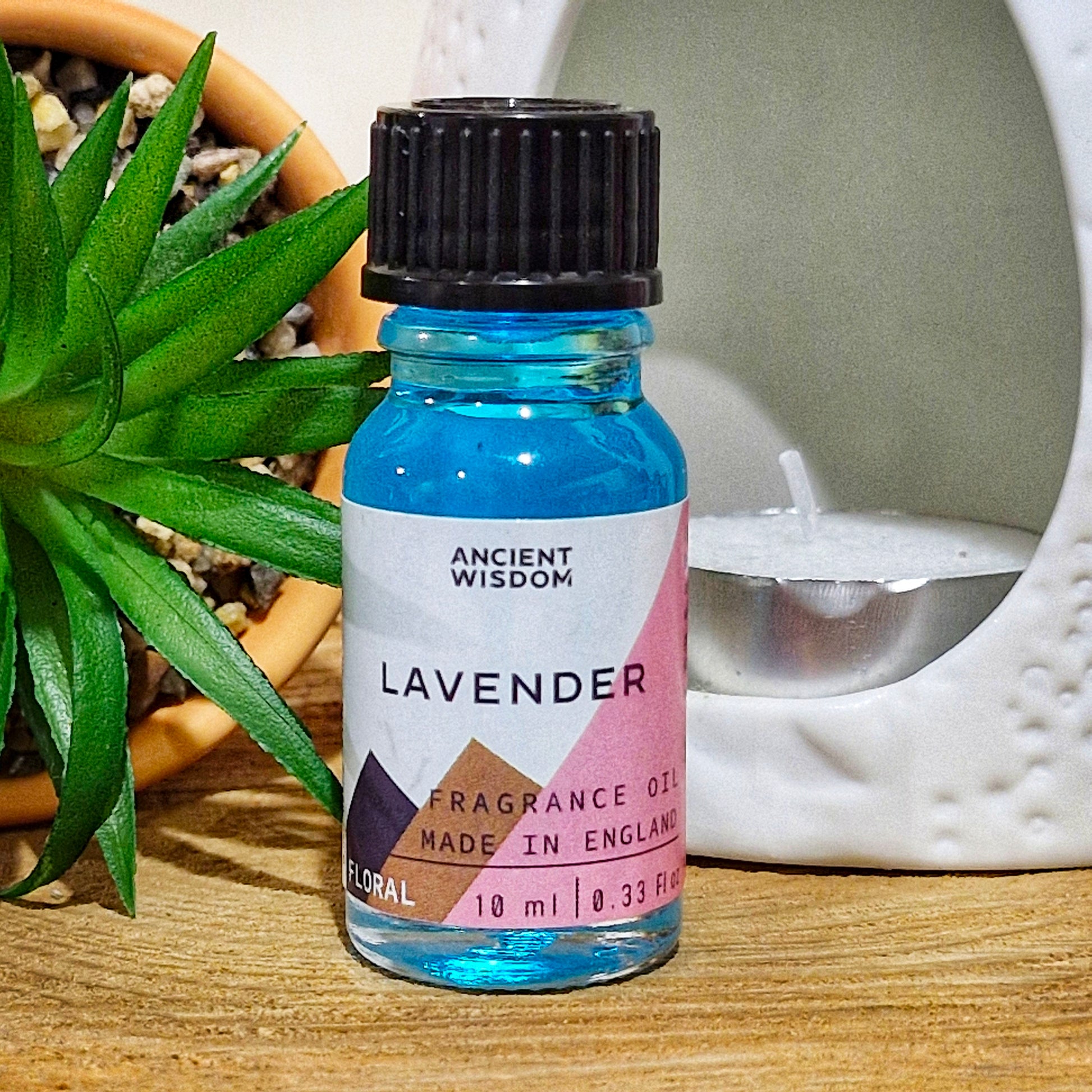 A 10ml bottle of lavender fragrance oil 