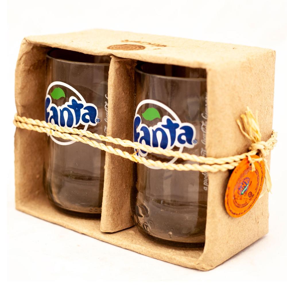 Recycled Fanta Bottle Glass Tumblers