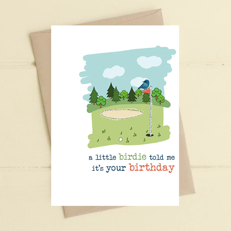 A Little Birdie Golf Birthday Card – Goomoo. Unusual and Ethical Gifts